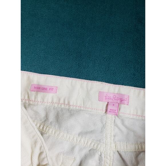 Lilly Pulitzer Jeans Size 8 Womens White Corduroy Pants Ladies Main Line Bootcut - Picture 3 of 14